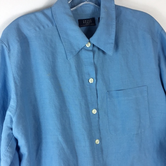 Liz Claiborne Crazy Horse Ramie Rayon Button Down Shirt - Picture 2 of 8